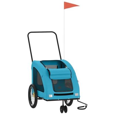 VidaXL Hondenfietstrailer oxford stof en ijzer blauw - thumbnail