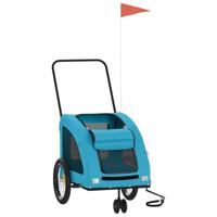 Hondenfietstrailer oxford stof en ijzer blauw - thumbnail
