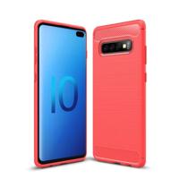 Geborsteld textuur koolstofvezel TPU Case voor Galaxy S10 PLUS - thumbnail