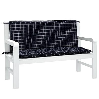 VidaXL Tuinbankkussens 2 st ruitpatroon 120x50x7 cm stof zwart