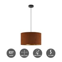 Scandinavische stijl Hanglamp - Corduroy Lampenkap - Cilinder - Brown - ø40 x 126 cm - E27 Fitting - Geschikt voor Woonkamers en slaapkamers - Inclusief 1 meter kabel - thumbnail
