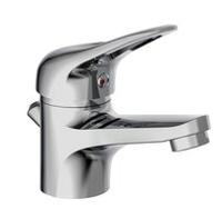 PORTO ééngreepsmengkraan wastafel, chroom keramische schijven geluidsarme, verwisselbare 40 mm cartouche flexibele metalen aansluitslangen 1 ¼" (Ø ca. 4 cm) kunststof-afvoerplug en waste-stang - thumbnail