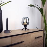 Steinhauer Glazen tafellampReflexion 14cm zwart met smoke glas - 2683ZW - thumbnail