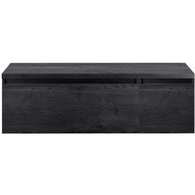 Frozen Badmeubelset 140 cm - Greeplijst in Kleur - Wastafel Onderkast met Bovenblad Black Oak