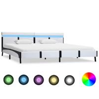 Bedframe met LED kunstleer wit 180x200 cm - thumbnail
