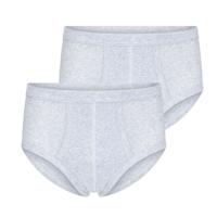 2-pak heren slips met gulp - M500 grijsmellee - Heren onderbroek met sluiting - Klassiek ondergoed heren - M - Onderbroek heren heren heren heren - thumbnail