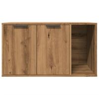 Kattenbakkast 80x50x45 cm bewerkt hout artisanaal eikenkleurig - thumbnail