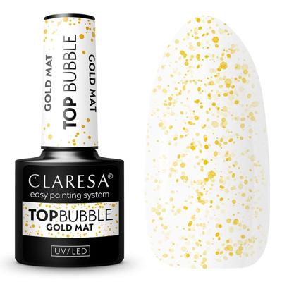 Claresa top coat bubble gold mat no wipe 5ml Claresa top coat bubble gold mat no wipe 5ml