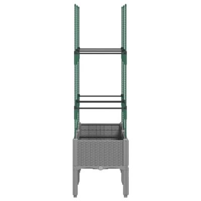 VidaXL Plantenbak met latwerk 80x40x142,5 cm polypropeen lichtgrijs