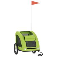 VidaXL Hondenfietstrailer oxford stof en ijzer groen - thumbnail
