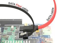 Delock Kabel SATA Flexi 6 Gb/s 10cm zwart metaal - thumbnail