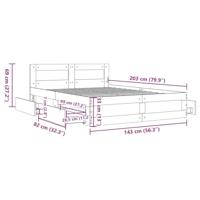 Bedframe met hoofdeinde zonder matras 140x200 cm zwart - thumbnail