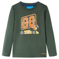 VidaXL Kindershirt met lange mouwen 92 donkergroen - thumbnail