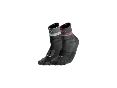 CRIVIT 2 Paar wandelsokken (Zwart/grijs/paars, 35/36)