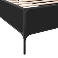 Bedframe bewerkt hout en metaal zwart 100x200 cm - thumbnail