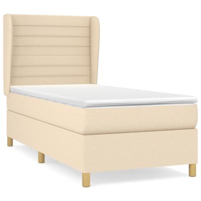 Boxspring met matras stof crèmekleurig 80x200 cm