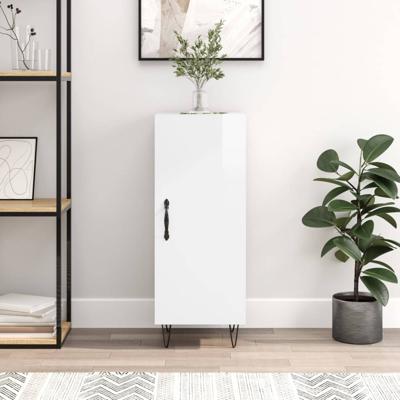 Dressoir 34,5x34x90 cm bewerkt hout hoogglans wit