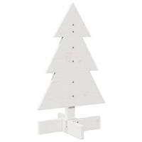 VidaXL Kerstdecoratie kerstboom 60 cm massief grenenhout wit - thumbnail
