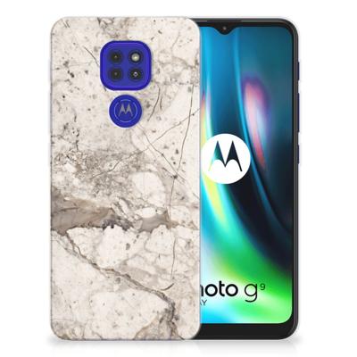 Motorola Moto G9 Play | E7 Plus TPU Siliconen Hoesje Marmer Beige Motorola Moto G9 Play | E7 Plus TPU Siliconen Hoesje Marmer Beige