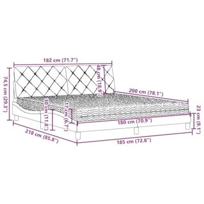 Bed met matras stof donkergrijs 180x200 cm