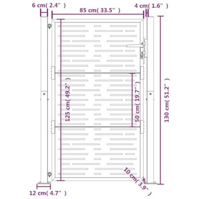 Poort 105x130 cm met vierkant staal antracietkleurig