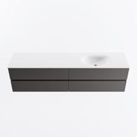 MONDIAZ VICA 190cm badmeubel onderkast Dark Grey 4 lades. Wastafel MOON rechts zonder kraangat, kleur Talc. - thumbnail