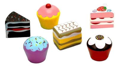 Viga Toys speelgoedcake set 6 delig 4 cm