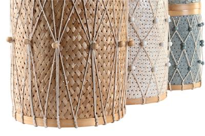 Mandenset DKD Home Decor Multicolour Bamboe Boho 46 x 46 x 58 cm