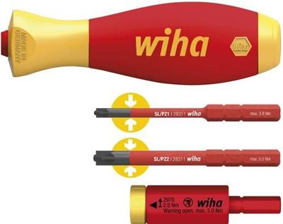 Wiha 41477 | momentset easytorque adapter electric | met slimvario® houder en slimbits sl/pz | 4-delig - 41477