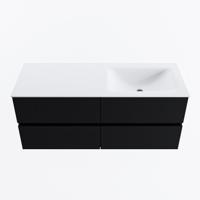 MONDIAZ VICA 120cm badmeubel onderkast Urban 4 lades. Wastafel CLOUD rechts 1 kraangat, kleur Talc. - thumbnail