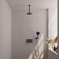 Brauer Gunmetal Edition Thermostatische Regendoucheset Inbouw - Hoofddouche 20 cm - Met Drukknoppen - Handdouche 3 Standen - Doucheslang - Wandaansluitbocht - Gunmetal - thumbnail