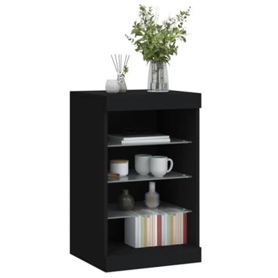 Dressoir met LED-verlichting 41x37x67 cm zwart