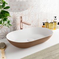 MONDIAZ ONNI Waskom solid surface 55cm kleur Rust / Talc - thumbnail