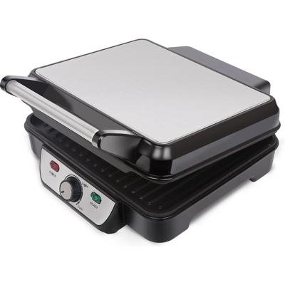 RVS Contactgrill Tosti Ijzer - Cool Touch Handgreep - Zwart/Zilver