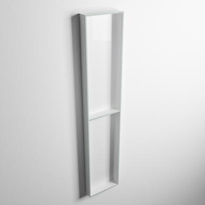 MONDIAZ EASY Nis 89,5x29,5cm in solid surface kleur Greey | Talc. 2 vakken geschikt voor in- of opbouw MONDIAZ EASY Nis 89,5x29,5cm in solid surface kleur Greey | Talc. 2 vakken geschikt voor in- of opbouw