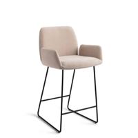 Jesper Home Misaki barkruk H65 Sand Strand slide black - thumbnail