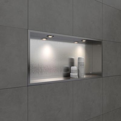 Inbouwnis BWS Alfie 30x60 cm Met LED Verlichting Geborsteld Staal Boss & Wessing Inbouwnis BWS Alfie 30x60 cm Met LED Verlichting Geborsteld Staal Boss & Wessing