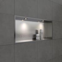 Inbouwnis BWS Alfie 30x60 cm Met LED Verlichting Geborsteld Staal Boss & Wessing - thumbnail