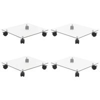 Plantenrollers 4 st vierkant 35x35 cm gehard glas - thumbnail