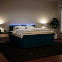 Boxspring met matras fluweel blauw 180x200 cm - thumbnail