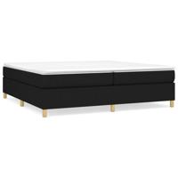 Boxspring met matras stof zwart 200x200 cm - thumbnail