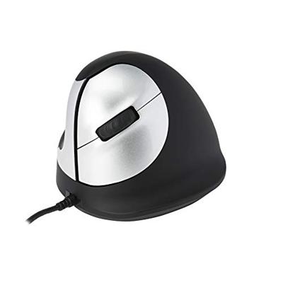 R-GO Tools RGOHELE Ergonomische muis USB Optisch Zwart, Zilver 4 Toetsen 1750 dpi Ergonomisch
