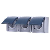 ABB 2CKA002084A0721 Geaard stopcontact IP44 Grijs-wit (RAL 7035), Blauw-groen