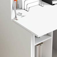Bureau met plank Wit 71,5 x 31,5 x 106,5 cm Bewerkt hout - thumbnail