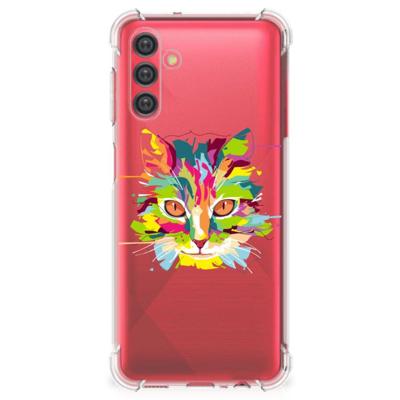 Samsung Galaxy A13 5G | A04s Stevig | Bumper Hoesje | Cat Color Samsung Galaxy A13 5G | A04s Stevig | Bumper Hoesje | Cat Color