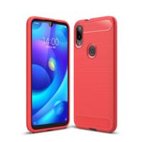 Geborsteld textuur koolstofvezel TPU Case voor Xiaomi mi Play (rood) - thumbnail