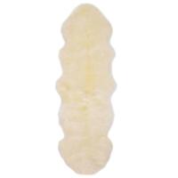 Vloerkleed 60x180 cm schapenvacht wit - thumbnail