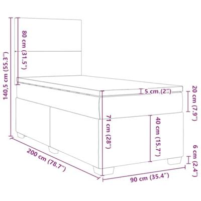 Boxspring met matras stof taupe 90x200 cm