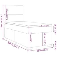 Boxspring met matras stof taupe 90x200 cm - thumbnail