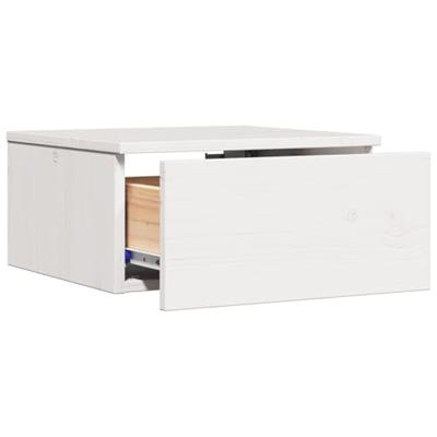 Wandbevestigde nachttafel met lade 2 pcs Wit 37 x 35 x 18,5 cm